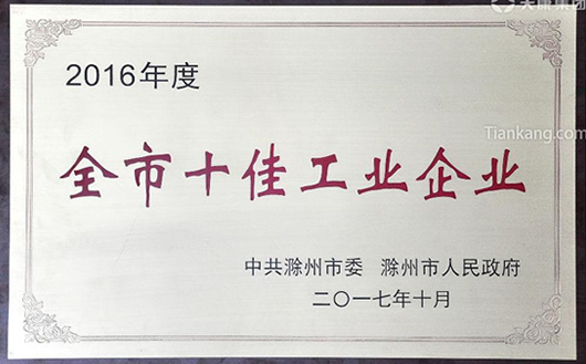滁州市2016年度全市十佳工业企业 滁州市2016年度全市十佳工业企业